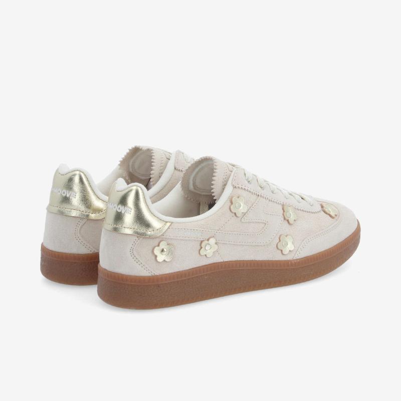 SHEFFIELD FLOWER W - SUEDE/FLOWER - OFF WHITE/GOLD